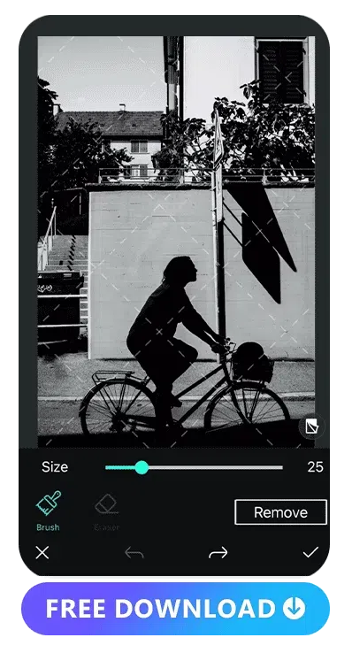 process of removing proof from a photo with PhotoDirector